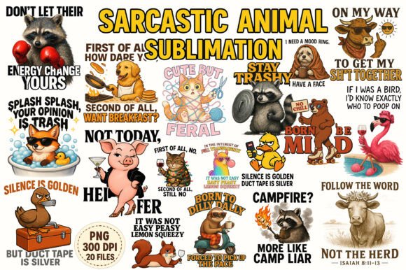 Download Funny Sarcastic Animal Sublimation - Anima Collection