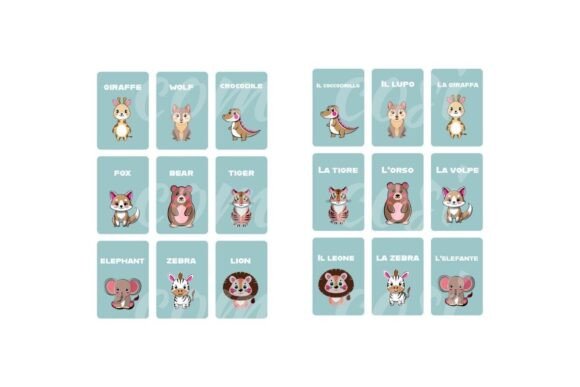 Download Italian English Wild Animal Flashcards - Anima Collection