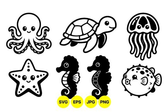 Download Cute Underwater Animal Clipart Pack - Anima Collection