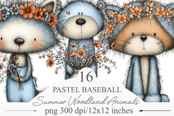 Download Whimsical Summer Woodland Animals Set-1 - Anima Collection