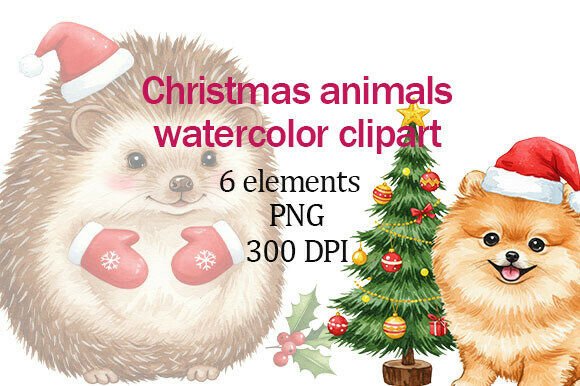 Download Christmas Animals, Clipart, Watercolor - Anima Collection