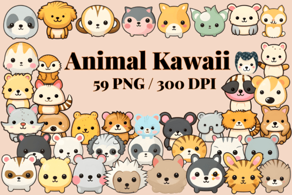 Download Animal Kawaii Clipart Cute PNG Set 59 - Anima Collection