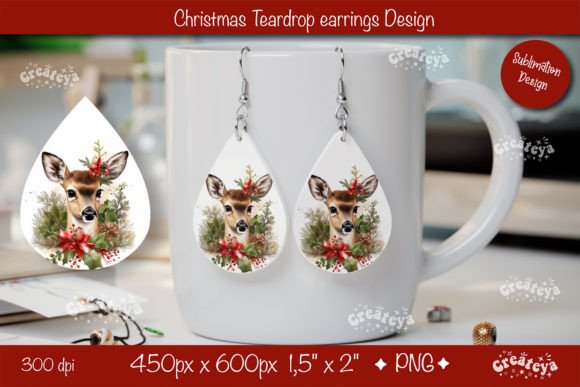 Download Christmas Teardrop Earrings Sublimation - Sublimation Collection