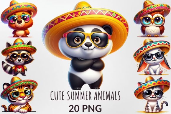 Download Cute Summer Animals Sublimation Bundle - Anima Collection