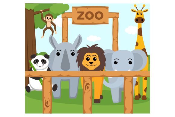Download The Zoo Animals Flat Design - Anima Collection