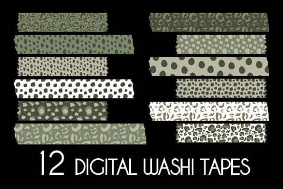 Download Kaki Animal Prints Washi Tapes Pattern - Anima Collection