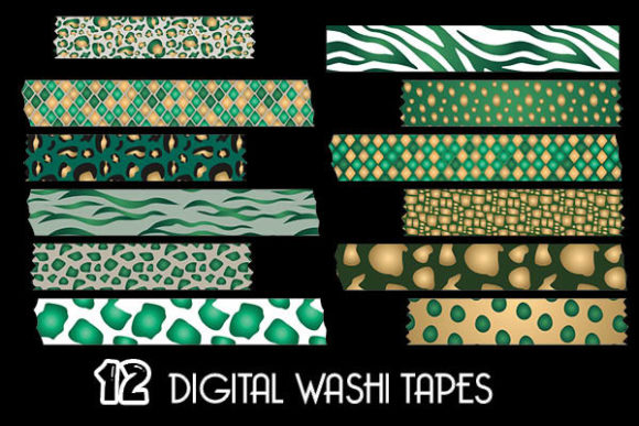 Download Green Gold Animal Prints Washi Tapes - Anima Collection