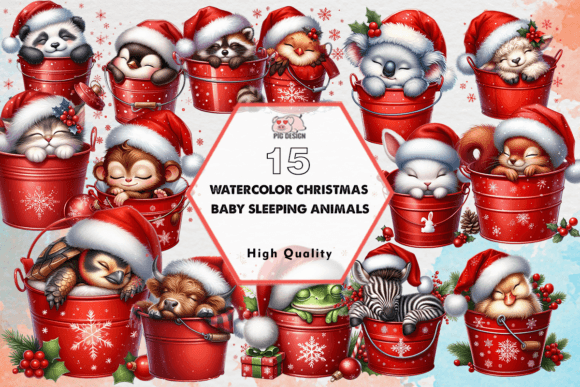 Download Christmas Baby Sleeping Animal - Anima Collection