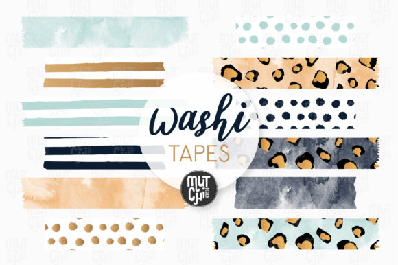 Download Blue Boho Animal Washi Tapes Cliparts - Anima Collection