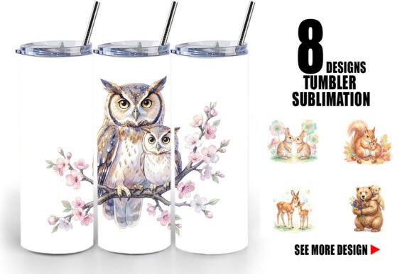 Download Watercolor Woodland Animal Tumbler Wrap - Anima Collection