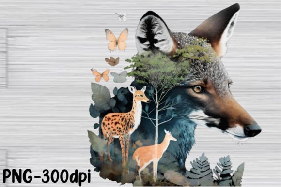 Download Double Exposure Woodland Animal PNG - Anima Collection