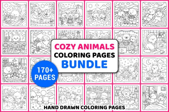 Download Cozy Animals Coloring Pages Bundle - Anima Collection