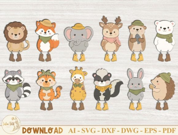 Download Animal Fridge Magnet Laser Cut Bundle - Anima Collection