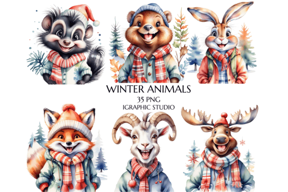 Download Winter Animals Clipart Bundle - Anima Collection