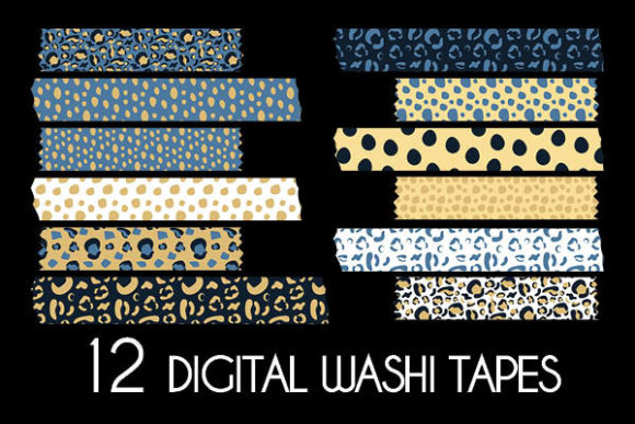 Download Blue Animal Prints Washi Tapes Pattern - Anima Collection