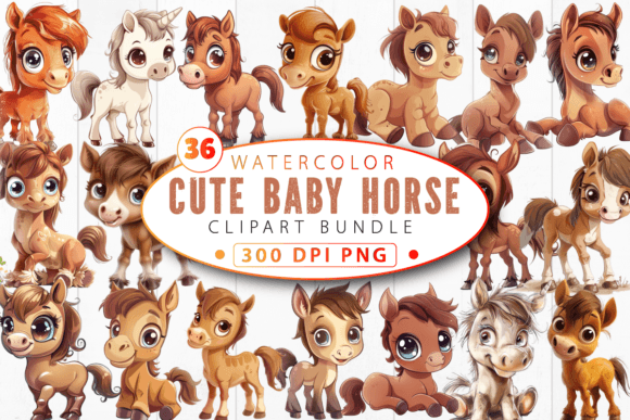 Download Cute Baby Horse Nursery Animal Clipart - Anima Collection