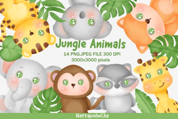 Download Cute Jungle Animals Clipart Bundle. - Anima Collection