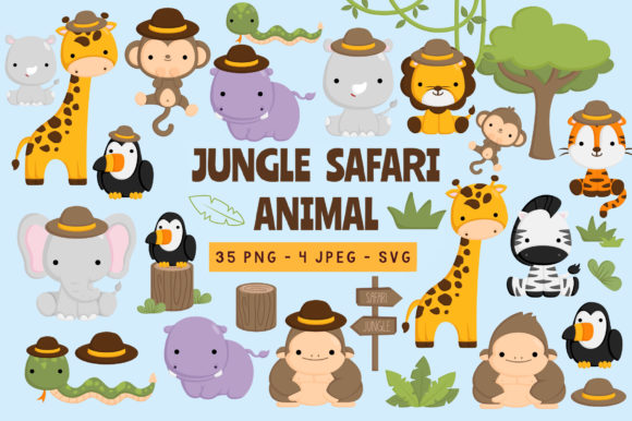 Download Doodle Safari Jungle Animals Clipart - Anima Collection
