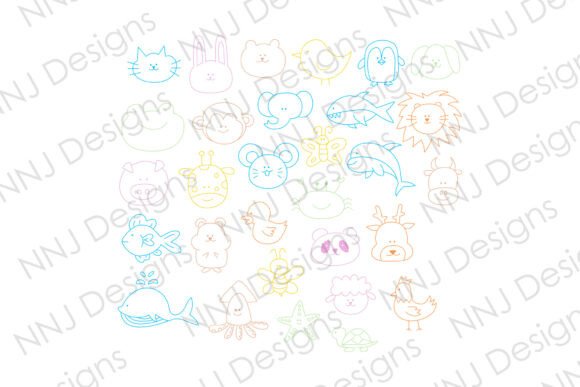 Download Cute Animal Doodle SVG Bundle - Anima Collection