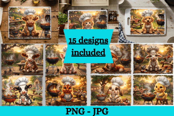 Download Cute Grilling Baby Farm Animal PNG Set - Anima Collection