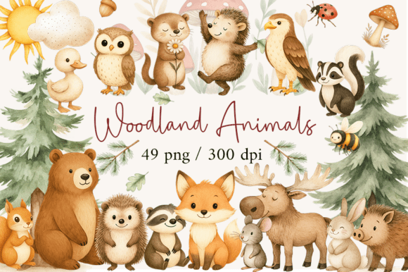 Download Woodland Animals Clipart, Baby Nursery, - Anima Collection