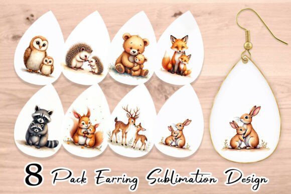 Download Watercolor Woodland Animal Earring PNG - Anima Collection