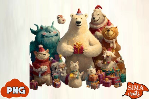Download Christmas Animals Celebrating Polar Bear - Anima Collection