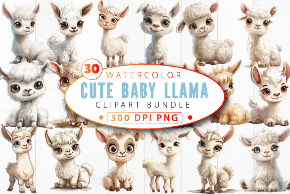 Download Cute Baby Llama Nursery Animal Clipart - Anima Collection
