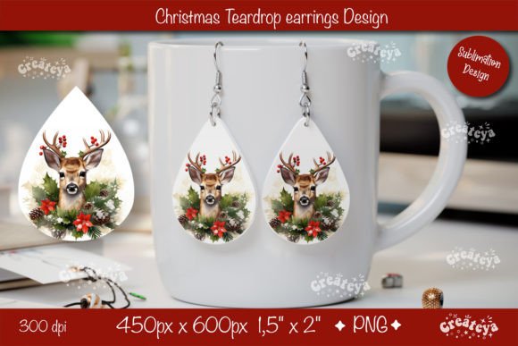 Download Christmas Teardrop Earrings Sublimation - Sublimation Collection