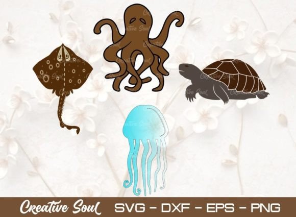 Download Sea Animal Clipart SVG Bundle Cut File, - Anima Collection