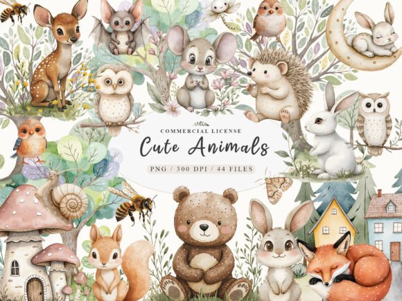 Download Adorable Cute Fairy Woodland Animals Png - Anima Collection