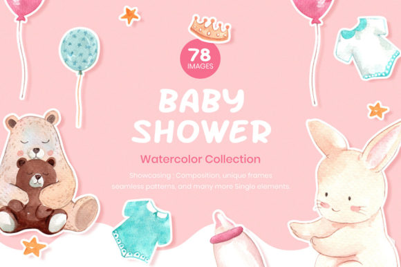 Download Baby Shower,Cute Animals Watercolor - Anima Collection