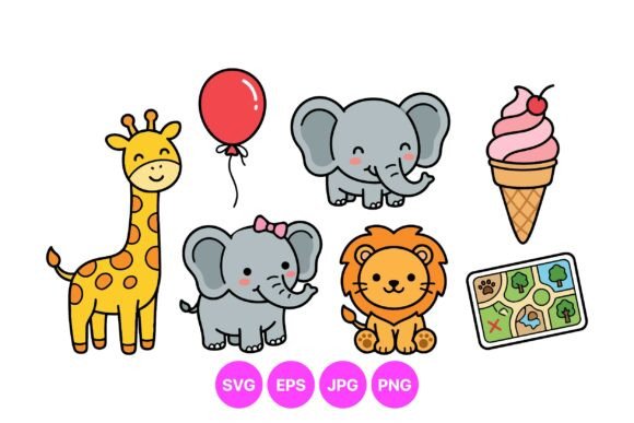 Download Cute Safari Animal Clipart Pack - Anima Collection
