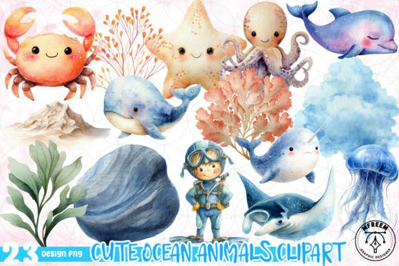 Download Cute Ocean Animals Clipart PNG - Anima Collection