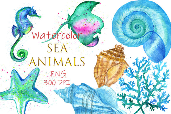 Download Watercolor Clipart Sea Animals Undersea - Anima Collection