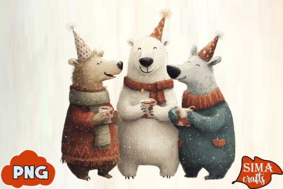 Download Christmas Animals Celebrating Polar Bear - Anima Collection