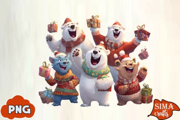 Download Christmas Animals Celebrating Polar Bear - Anima Collection