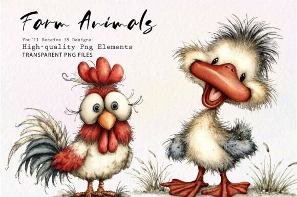 Download Whimsical Quirky Farm Animals PNG - Anima Collection