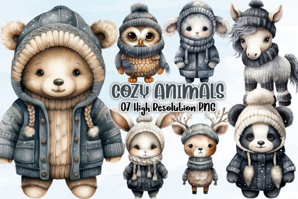 Download Cozy Animals Sublimation Clipart PNG - Anima Collection