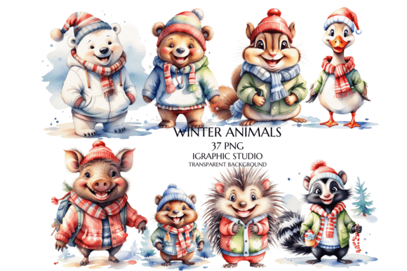 Download Winter Animals Clipart Bundle - Anima Collection