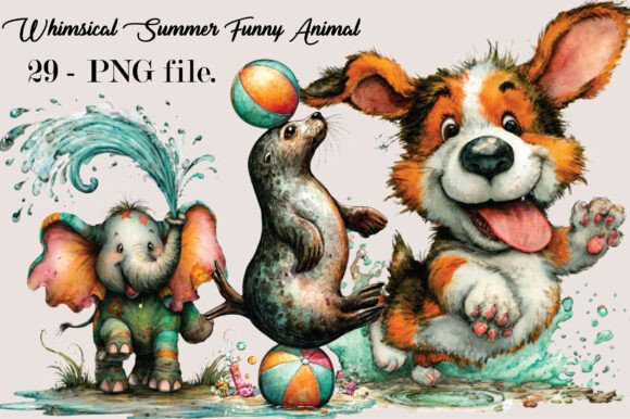 Download Whimsical Summer Funny Animal Clipart Bu - Anima Collection