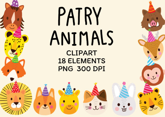Download Cartoon Cute Wildlife Animal Clipart Set - Anima Collection