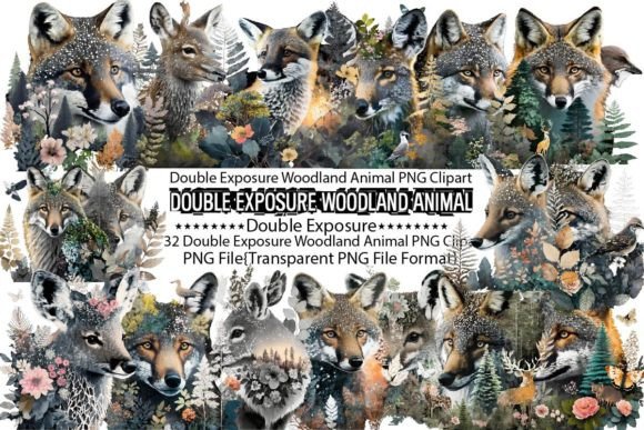 Download Double Exposure Woodland Animal Bundle - Anima Collection