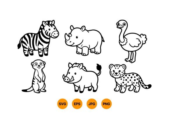 Download Cute Safari Animal SVG Pack - Anima Collection