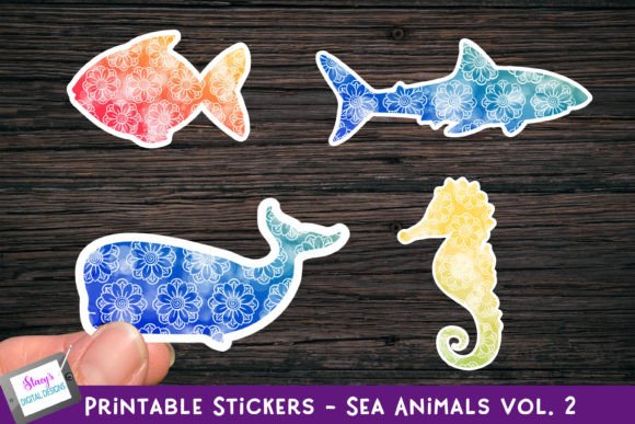 Download Printable Stickers - Sea Animals Vol. 2 - Anima Collection