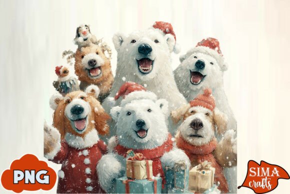 Download Christmas Animals Celebrating Polar Bear - Anima Collection