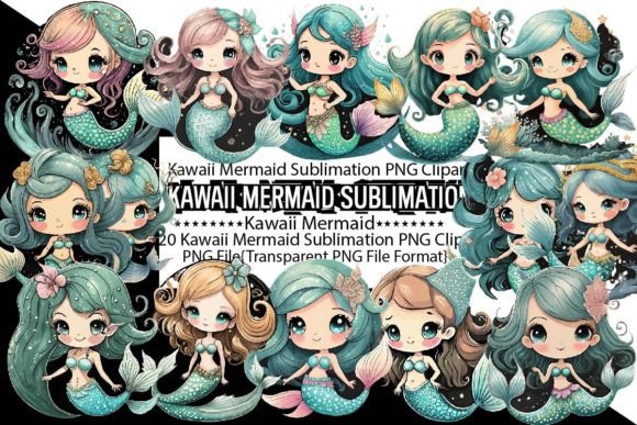 Download Kawaii Mermaid Sublimation Bundle - Sublimation Collection