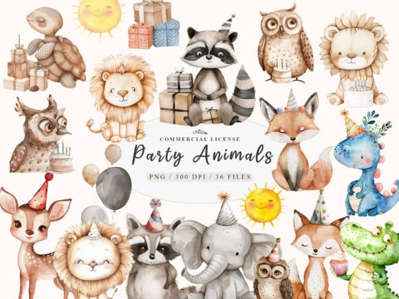Download Birthday Baby Animal Clipart, Party Png - Anima Collection
