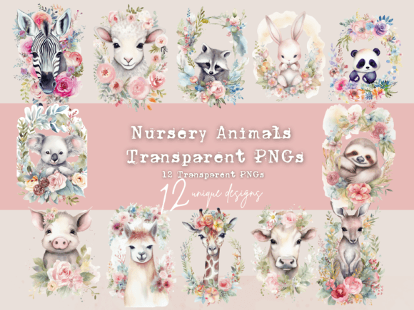 Download Baby Animal Nursery Set 12 Trans PNG 01 - Anima Collection