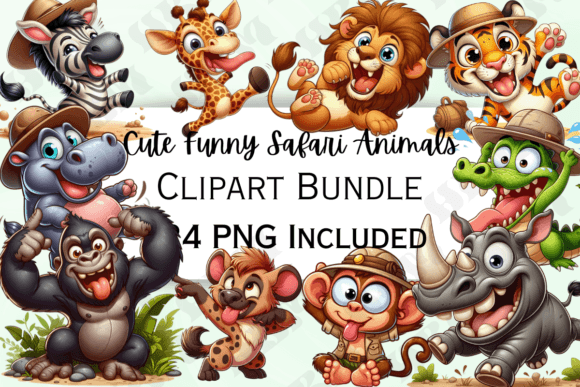 Download Cute Funny Cartoon Safari Animal Clipart - Anima Collection